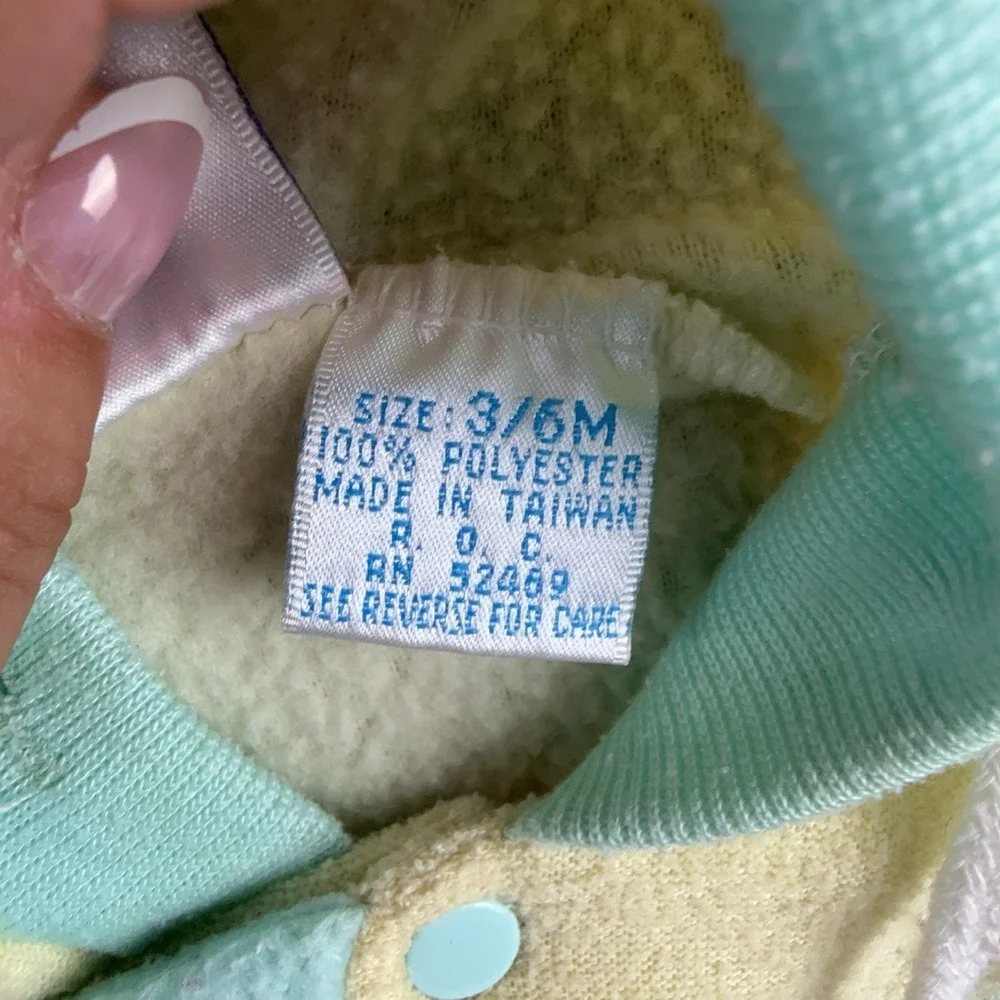 VTG Small Steps Fleece Outfit Set Girls 3-6M Yellow Hooded Teddy Bear 2 Piece